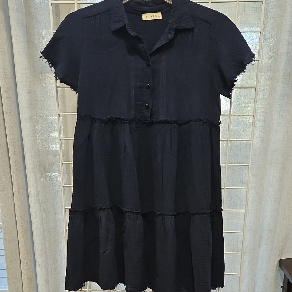 STAY Navy Babydoll Short-Sleeve Mini Dress